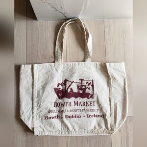Howth Market Dublin Ireland Tote Farmers Bag Natural Beige Travel Shopping